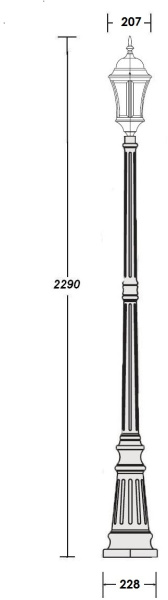 картинка Наземный фонарь ASTORIA 1 L 91309L Bl от магазина BTSvet