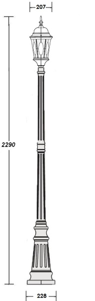 картинка Наземный фонарь ASTORIA 2M 91409M Bl овал от магазина BTSvet