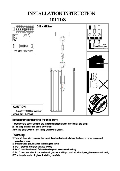картинка Подвесной светильник хрустальный 10111/S от магазина BTSvet