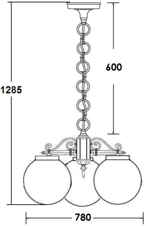картинка Уличный светильник подвесной GLOBO L 88270L/3 Bl от магазина BTSvet