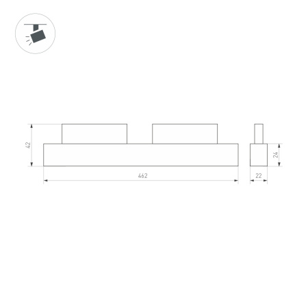картинка Трековый светильник светодиодный MAG-ORIENT-FLAT-L465-16W Warm3000 (BK, 80 deg, 48V) (Arlight, IP20 Металл, 3 года) 033612 от магазина BTSvet