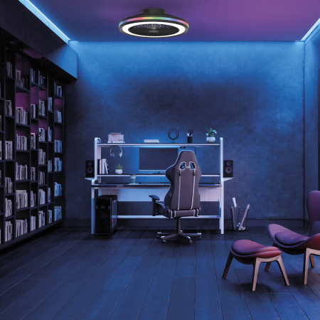 картинка Потолочная люстра светодиодная с вентилятором Mantra Gamer 8292 от магазина BTSvet