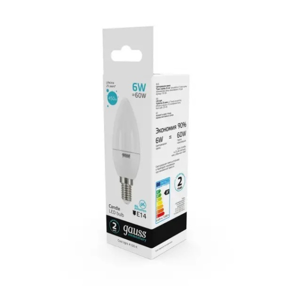 картинка Лампочка LED Elementary Candle 6W E14 4100K 33126 от магазина BTSvet