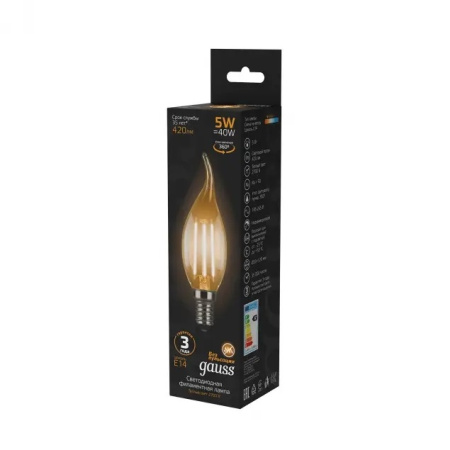 картинка Лампочка LED Filament Candle tailed E14 5W 2700K 1/10/50 104801105 от магазина BTSvet