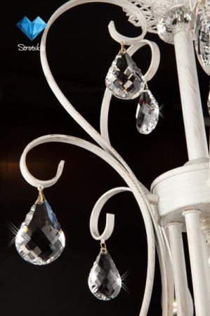 картинка Подвесная люстра 3305/5 белый с золотом/прозрачный хрусталь Strotskis от магазина BTSvet