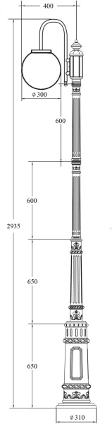 картинка Наземный фонарь GLOBO L 88210L/10A/E7/down Bl от магазина BTSvet