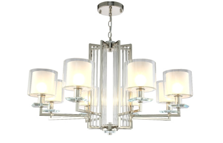 Подвесная люстра NICOLAS SP-PL8 NICKEL/WHITE