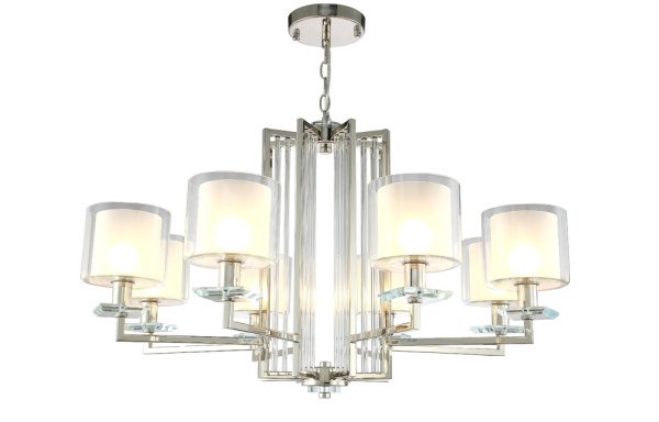 Подвесная люстра NICOLAS SP-PL8 NICKEL/WHITE