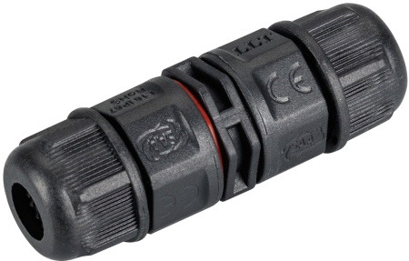 Коннектор прямой NEO-CON-I-2pin-BK (3-7mm, IP67) (Arlight, IP67 Пластик, 3 года) 024936