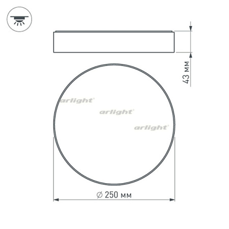 картинка Светильник SP-RONDO-250B-30W Day White (IP40 Металл) 022240 от магазина BTSvet