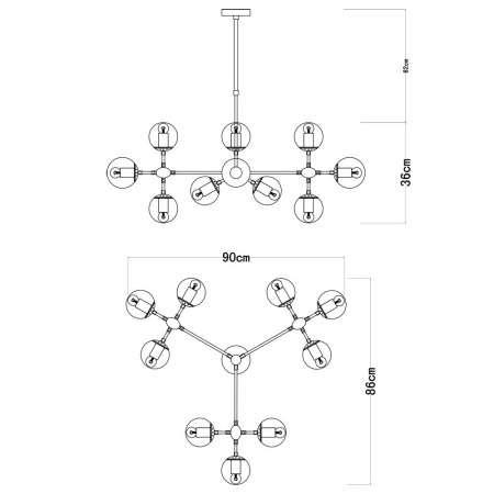 картинка Потолочная люстра A1664SP-12BK от магазина BTSvet