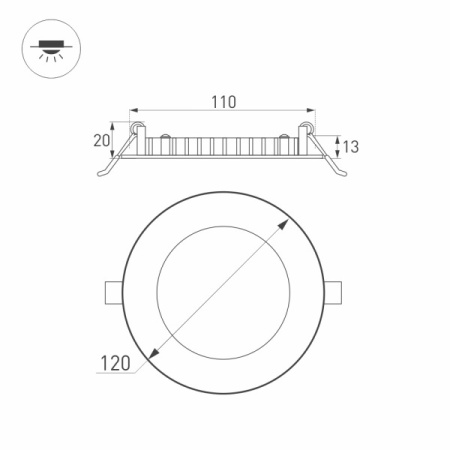 картинка Светильник встраиваемый LED DL-120M-9W White (Arlight, IP40 Металл, 3 года) 020105 от магазина BTSvet