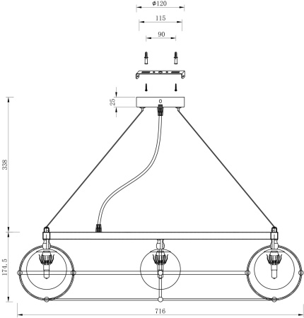 картинка Подвесная люстра Carcass MOD312PL-10GCH от магазина BTSvet