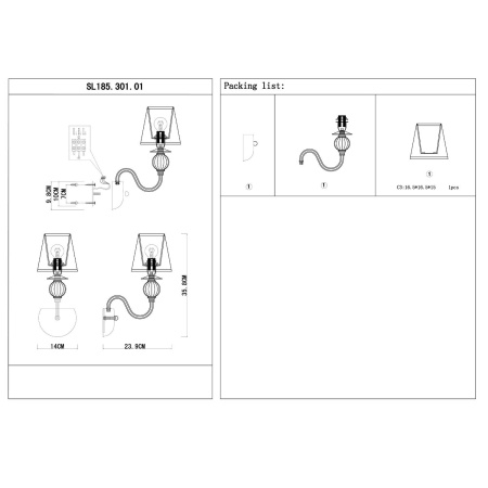 картинка Бра Grazia SL185.301.01 от магазина BTSvet