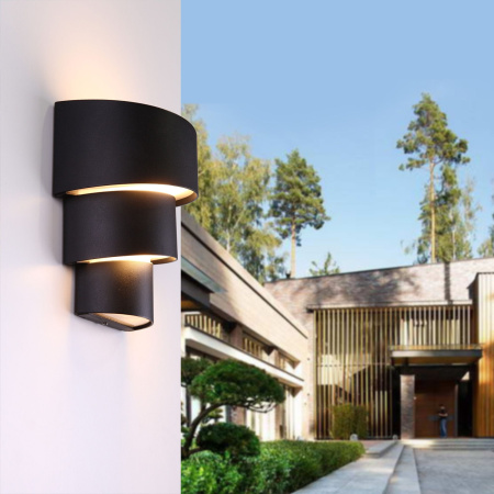 картинка Настенный светильник уличный 1535 TECHNO LED HELIX черный от магазина BTSvet