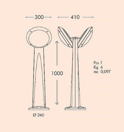 картинка Наземный светильник наклонный GABRI Remi/Lucia 1L. 1R3.613.X20.AYE27 от магазина BTSvet