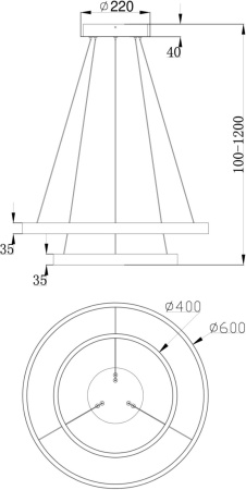 картинка Подвесной светильник светодиодный Rim MOD058PL-L55W4K от магазина BTSvet