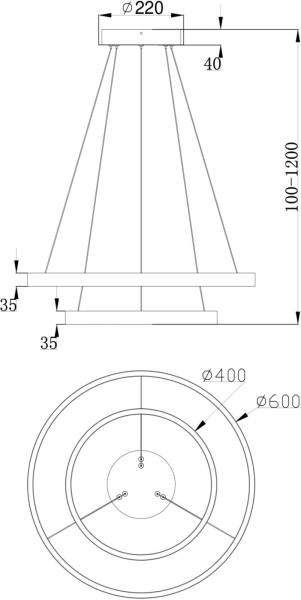 картинка Подвесной светильник светодиодный Rim MOD058PL-L55W4K от магазина BTSvet