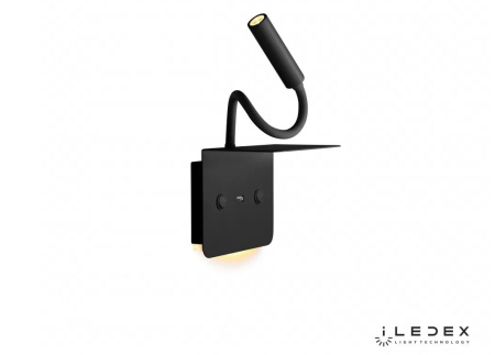 картинка Бра светодиодное с USB-портом и выключателем Support 7031C BK от магазина BTSvet
