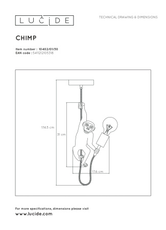 картинка Подвесной светильник Extravaganza Chimp 10402/01/30 от магазина BTSvet