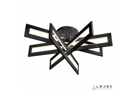 картинка Потолочная люстра светодиодная диммируемая с пультом Stalker 9082-R800-X 128W BK от магазина BTSvet