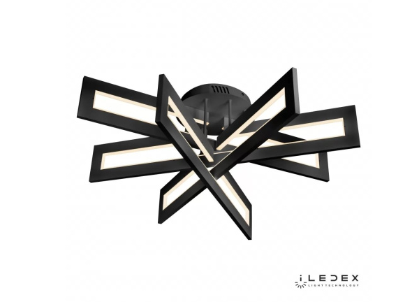 картинка Потолочная люстра светодиодная диммируемая с пультом Stalker 9082-R800-X 128W BK от магазина BTSvet