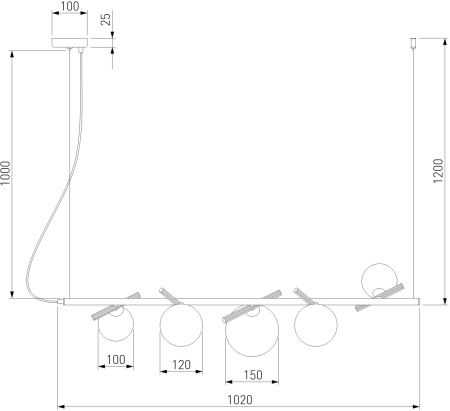 картинка Подвесной светильник Eurosvet Salut 50382/5 латунь от магазина BTSvet
