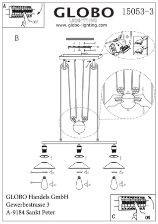 картинка Подвесной светильник Lenius 15053-3 от магазина BTSvet