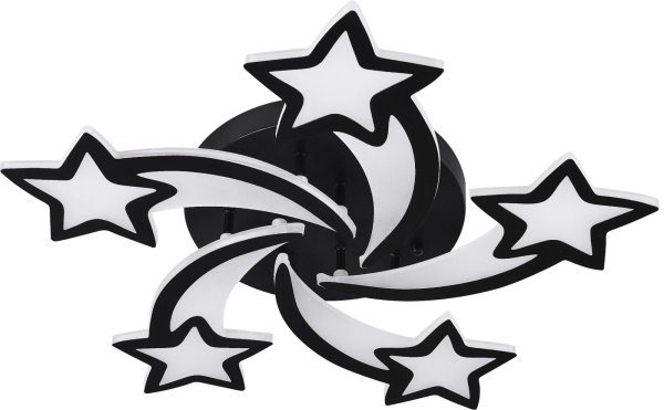 картинка Потолочная люстра светодиодная с управлением смартфоном и пультом регулировкой цветовой температурой и яркости ночным режимом и таймером INNOVATION STYLE 83018 BLACK от магазина BTSvet