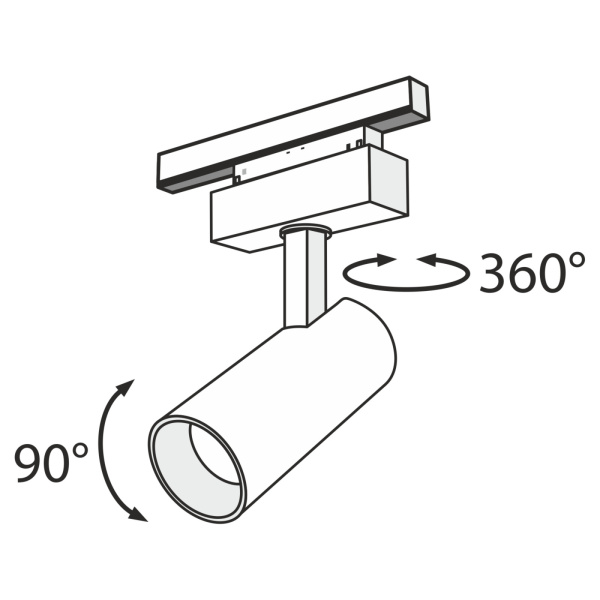 картинка Трековый светильник светодиодный Track lamps TR019-2-15W4K-B от магазина BTSvet