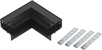 Коннектор TRM-R20-CI-B угловой внутренний для встраиваемого магнитного шинопровода Nova TRM-R20 черный Б0054783