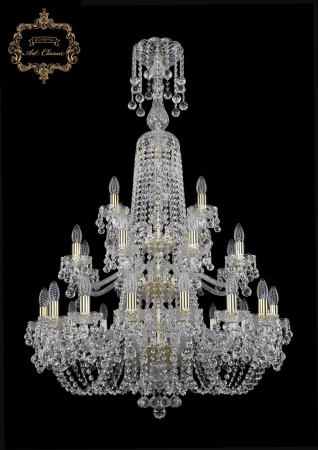 Хрустальная подвесная люстра 11.26.16+8+4.300.3d.XL-130.Gd.B