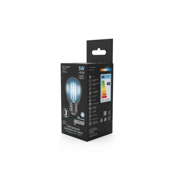 картинка Лампочка LED Filament Globe E27 5W 4100K 1/10/50 105802205 от магазина BTSvet