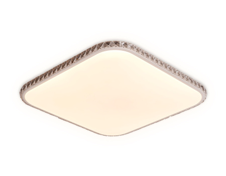 картинка Потолочный светильник светодиодный с подсветкой и пультом регулировкой цветовой температуры и яркости с ночным режимом Crystal FF75 от магазина BTSvet