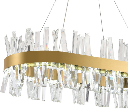 картинка Подвесная люстра хрустальная светодиодная с управлением смартфоном и пультом регулировкой цветовой температурой и яркости ночным режимом и таймером LED LAMPS 81250 от магазина BTSvet