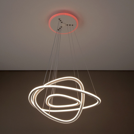 картинка Умная подвесная люстра Белая Неон Смарт CL731A330E RGB от магазина BTSvet