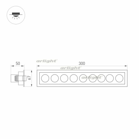 картинка Светильник встраиваемый LED MS-ORIENT-BUILT-TURN-TC-S67x300-20W Day4000 (WH-BK, 30 deg, 230V) (Arlight, IP20 Металл, 5 лет) 032231 от магазина BTSvet