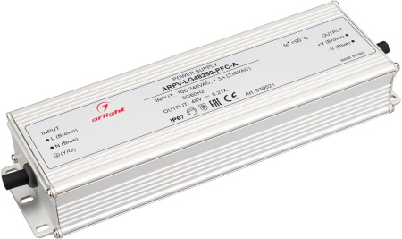 Блок питания ARPV-LG48250-PFC-A (48V, 5.21A, 250W) (Arlight, IP67 Металл, 5 лет) 030021