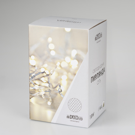 картинка Светодиодная гирлянда ARD-NETLIGHT-CLASSIC-2000x1500-CLEAR-288LED White (230V, 18W) (Ardecoled, IP65) 024684 от магазина BTSvet