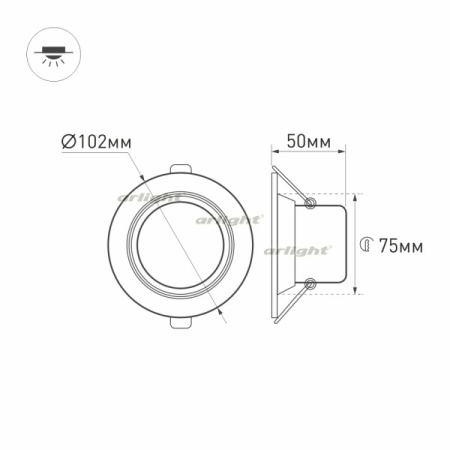 картинка Светодиодный Светильник встраиваемый LED LTD-70WH 5W Day White 120deg (Arlight, IP40 Металл, 3 года) 018040 от магазина BTSvet
