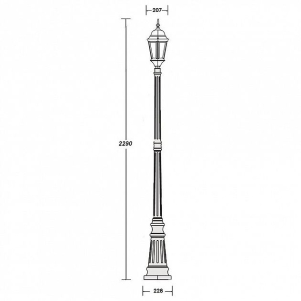 картинка Наземный фонарь 91409L Gb от магазина BTSvet