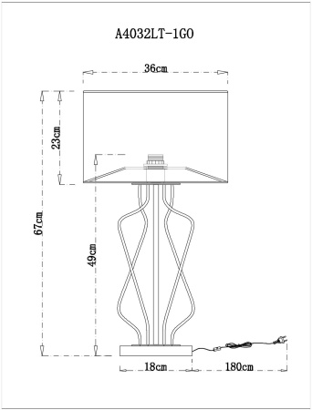 картинка Интерьерная настольная лампа с выключателем Fire A4032LT-1GO от магазина BTSvet