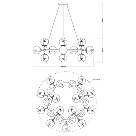 картинка Подвесная люстра A1664SP-25BK от магазина BTSvet