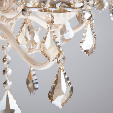 картинка Подвесная люстра 3281/5 белый с золотом/тонированный хрусталь Strotskis от магазина BTSvet