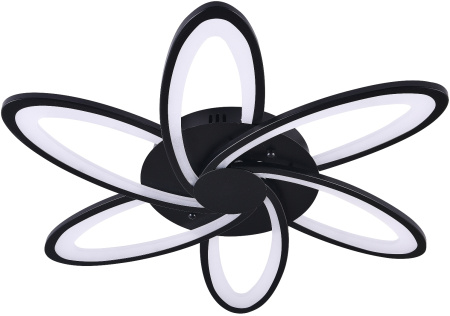 картинка Потолочная люстра светодиодная с управлением смартфоном и пультом регулировкой цветовой температурой и яркости ночным режимом и таймером HIGH-TECH LED LAMPS 82008 BLACK от магазина BTSvet