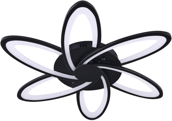 картинка Потолочная люстра светодиодная с управлением смартфоном и пультом регулировкой цветовой температурой и яркости ночным режимом и таймером HIGH-TECH LED LAMPS 82008 BLACK от магазина BTSvet