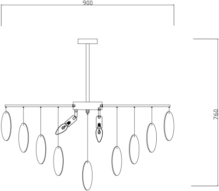 картинка Потолочная люстра на штанге Porto FR5104PL-08BS2 от магазина BTSvet