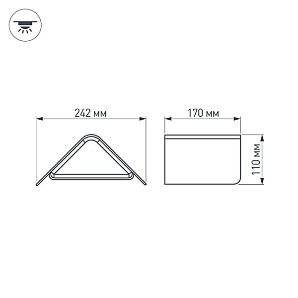 картинка Фасадный светильник светодиодный LGD-Wall-Delta-1B-12W Warm White (Arlight, IP54 Металл, 3 года) 019779 от магазина BTSvet