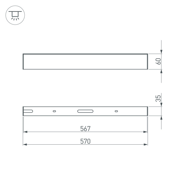 картинка Потолочный короб для блока питания SL-BOX-480 (Arlight, Алюминий) 033079 от магазина BTSvet
