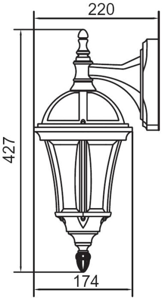 картинка Настенный фонарь уличный ROMA S 95202S/04 Bl от магазина BTSvet